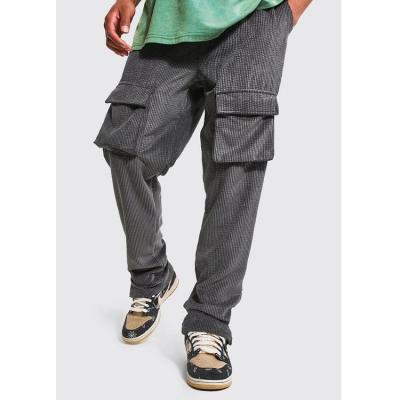 China Wholesale Mens Anti-Wrinkle Cargo Slit Edge Jogger Casual Pants Men's Slim Fit 100% Vintage Corduroy Trousers Tank Top Cotton Rope Trousers for sale