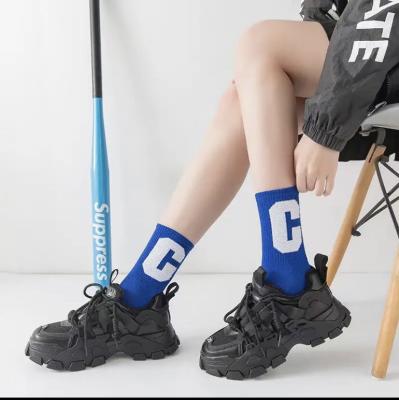 China New Couple 2022 Blue Net Red Tube Stack Socks Breathable Klein Door Amazon Klein Socks Blue Winter Blue Net The Same Paragraph Ins Sports Socks Trendy for sale