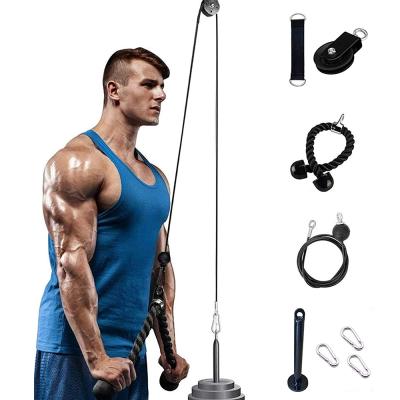 China Wholesale DIY Portable Durable Wall Pulley Fitness Muscle Trainer Steel Pulley Cable Machine Attachment Triceps Biceps Pulley System for sale