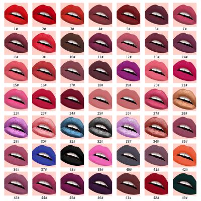 China Factory wholesale makeup waterproof your own 49 color lipstick waterproof long lasting matte liquid lipstick private label for sale