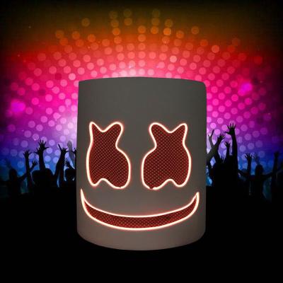 China The Other Amazon Party Mask Marshmello DJ Headgear Hundred Syllables Large Halloween Prom Luminous Mask Marshmello Electric Headgear for sale