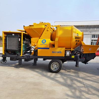 China Hotels concrete mixer pump cement mixer pump diesel concrete mixer with pump machine for sale