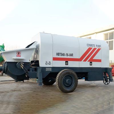 China HBTS40 Mobile Hotels Trailer Mounted Concrete Pump Mixer Machine For Construction for sale