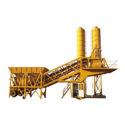 China Building Material Stores Mobile Concrete Batching Plant With Two Kind Silo for sale