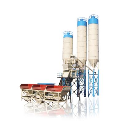 China Construction Projects 50m3/h On Site Mini Stationary Hopper Elevator Concrete Batching Plant for sale