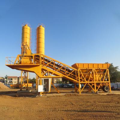 China Construction Projects Mobile Concrete Plant Plant Mixed Prepared Mini Concrete Batching Installation Cost for sale