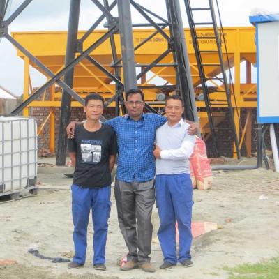 China Construction Projects 35m3h High Efficiency Concrete Batching Mixing Plant for sale