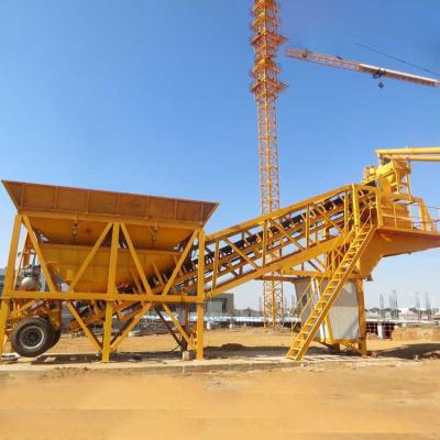 China Construction Projects Qingdao Small Mobile Concrete Batching Plant yhzs25 Mixing Plant for sale