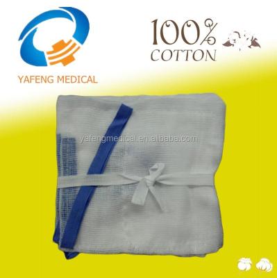 China With or without x-ray detectable yarn 100% cotton medical absorbent x-ray and blue loop 12