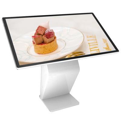 China 55 Inch Indoor Horizontal Capacitive Visual Interactive Floor Stand Touch LCD Display Digital Sign Display Screen for sale