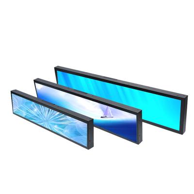 China 35 Inch Indoor Stretch Bar Display Screen LCD Bar Rack Digital Display/Edge Display/Wide Panel LCD Digital Signage for sale