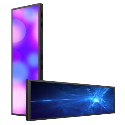 China 36 Inch Indoor Stretch Bar Display Screen LCD Bar Rack Digital Display/Edge Display/Wide Panel LCD Digital Signage for sale