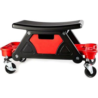 China Winmax Plastic Heavy Duty Premium Car Body Detailing Rolling Creeper Seat With Extra Storage Trays for sale