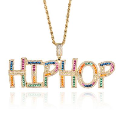 China Letter Pendant Chain Mens Hip Hop Alphabet Jewelry Pendant Necklace for sale