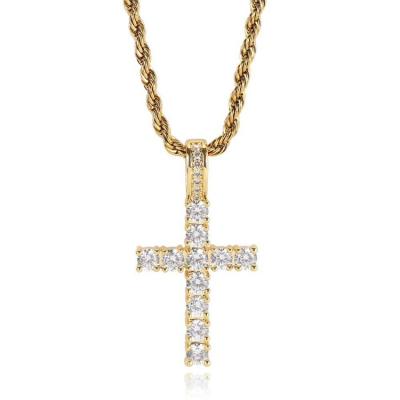 China Hip Hop Jewelry Professional Pendant Necklace Hip Hop Manufacturer Cross Pendant Necklace for sale