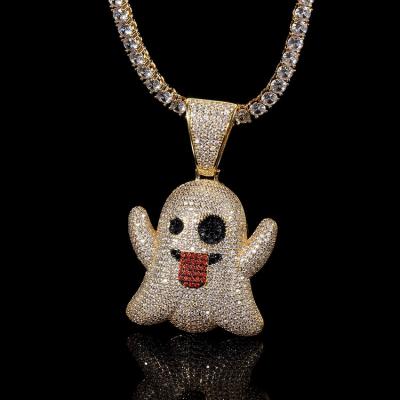 China New Fashion Hip Hop Necklace Hip Hop Jewelry Custom Pendant Funny Face Pendant Necklace for sale