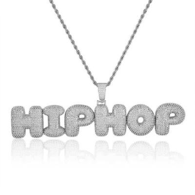 China Custom Letter Hip Hop Fashion Jewelry Pendant Ladies Hip Hop Letter Chain Pendant Necklace for sale