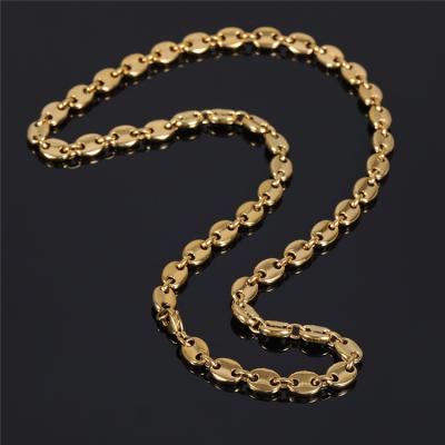 China Pop Men Ladies CLASSIC Gold Plated Coffee Bean Hip Hop Cuba Necklaces for sale