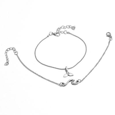 China 2022 New Vintage Ladies Anklet Fashion Trend Silver Stainless Steel Anklet Good Quality for sale