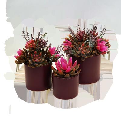 China Home Decor Mini Succulent Artificial Ceramic High Quality Succulents Garden Decoration Artificial Succulent Plant for sale