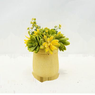 China Assorted Artificial Succulent Mini With Pot For Decoration Real Fake Wholesale Touch Garden Decoration for sale