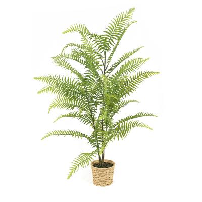 China Indoor Decor Fern Leaf Tree With Pot Tropical Artificial Tree Leaf Decoration Wholesale Indoor Outdoor Factory for sale