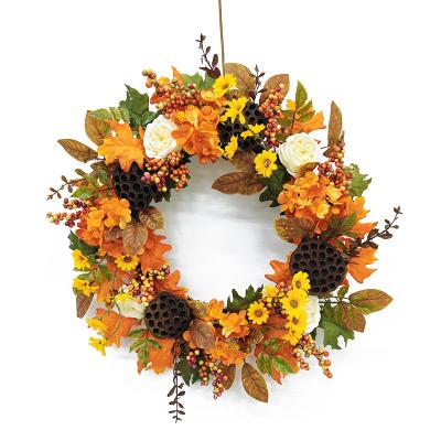 China Newest Design Garland Fall Festival Wreath Pumpkins Vivid Harvest Festival Wreath Pumpkins Mickey Mouse Head Wreath For for sale