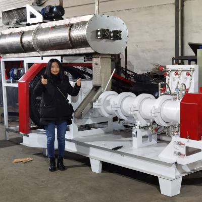 China Power Plant LM200 1800~2000kg/h Large Capacity Fish Heater Catfish Feed Making Machine Pet Food Processing for sale