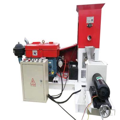 China Factory LM50 80~100KG/H floating fish feed extruder diesel engine fish feed procesisng equipment for sale