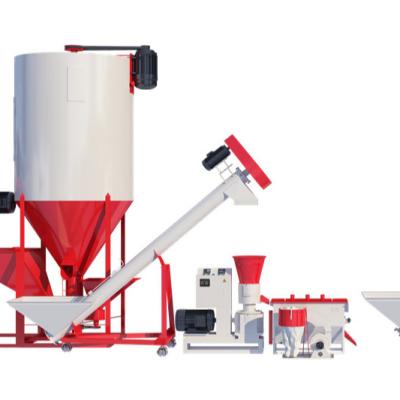 China Factory 200~800kg/h Chicken Feed Production Line Flat Die Poultry Feed Pellet Machine Line For Sale for sale