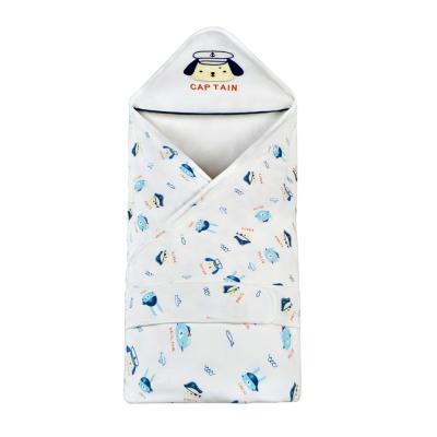 China Folded Baby Cotton Wrap Wrap With Hat And Adjustable Triangle Windproof Straps 93cm*93cm for sale