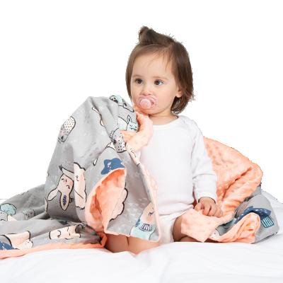 China Folded Cotton Baby Blanket Double Layer With 3D Pressed Soy for sale