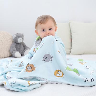 China Folded Large Size Magical Baby Receiving Blanket With Muslin Blanket 158cm*110cm for sale