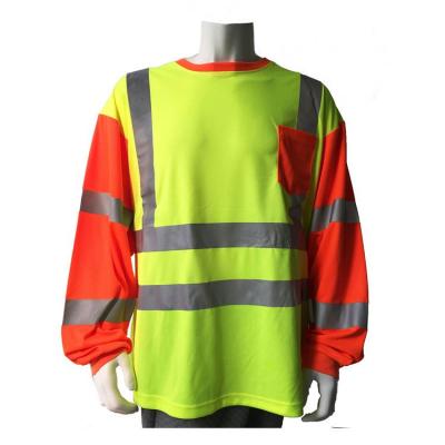 China Anti-Pilling Wholesales Tops Shirts 100%Polyester Hi Vis Workwear Security Safety Tshirt for sale