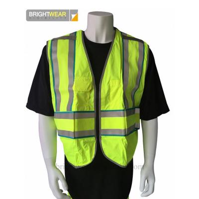 China Safety Vest Hi-Vis 100% Polyester High Visibility Anti-Pilling Orange Reflective Safety Work Vests Two Tone Class 2 Surveyor Vests for sale