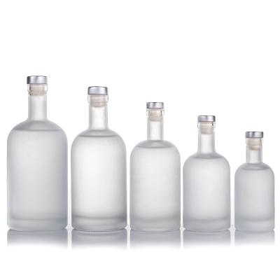 China Wholesale 200ml 375ml 500ml 750ml 1000ml Beverage Frosted Vodka Glass Bottles for sale