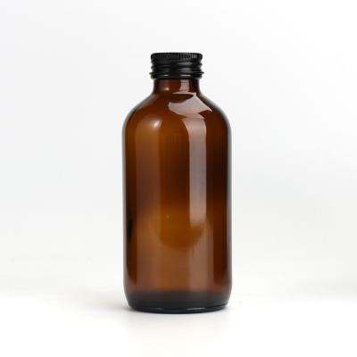 China 8oz Chemical 240ml Brown Amber Boston Glass Bottle With Screw Cap for sale