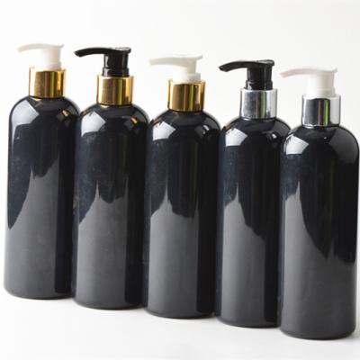 China BEAUTY PACKAGING 100ml 300ml Black PET Plastic Bottle Lotion Bottle Shampoo Plastic Bottle for sale