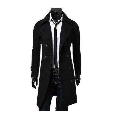 China Anti-wrinkle Wholesale Men's Trench Coat Slim Long Jackets And Coats Overcoat Double Breasted Trench Coat Men Winter Outerwear jackets for sale