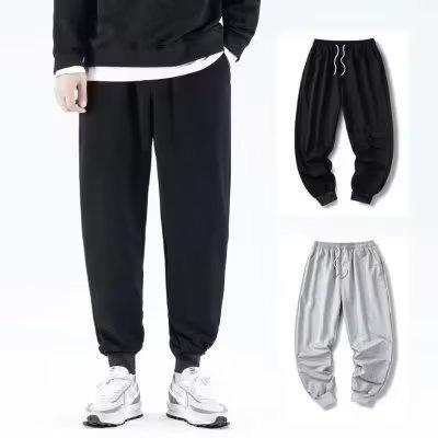 China Anti-wrinkle High Quality Man Casual Loose Fit Jogger Pants In Cotton With Elastic Bottom for sale