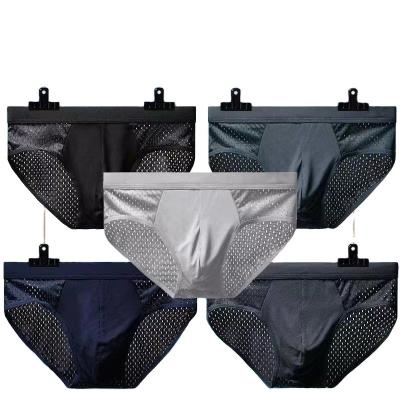 China Anti-Bacterial Elastic waistband men ice silk breathable quick dry briefs sexy men underwear underpants for sale