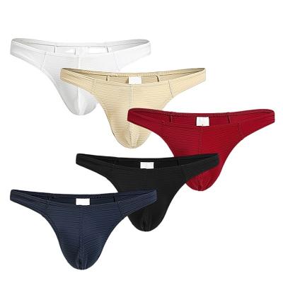 China Anti-Bacterial Manufacturers European And American Ice Silk Male Sexy Underwear Breathable Thongs And G Strings Quick Dry Boxer Briefs For Men for sale