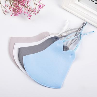 China reusable & DWDP Summer Ice Cold Fashion Cloth Silk Washable Reusable Breathable Dustproof 3D Earloop Adjustable Face Mask for sale