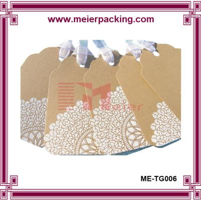 China Fashion design rectangle hangtag with ribbon for sweet wedding box for sale