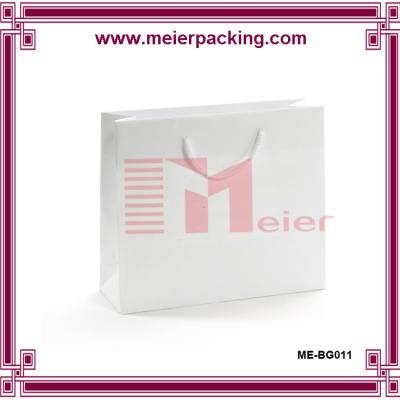 China Promotional white hard paper bag,cute coated paper bag with rope handle for sale for sale