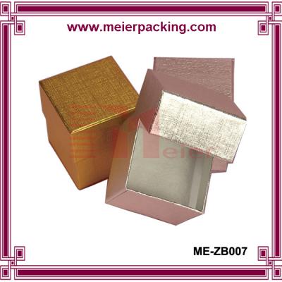 China Exquisite fashion/square necklace box Jewel case jewelry box with shine gold and pink texture paper for sale