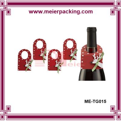 China New Design Paper Bottle Neck Hang Tag Of Wine Bottle Label hot sale during Christmas for sale