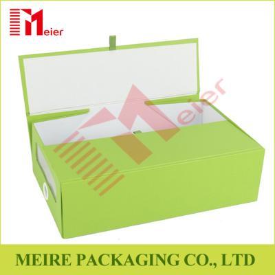 China Green color Foldable Box Folding Boxes supplier with two door open and ribbon push for sale