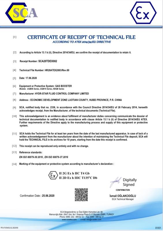 ATEX - Hydr-Star Fluid Control Company Limited