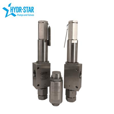 China Chinese factory industrial HYDR-STAR 15000 to 60000 psig set pressure 316 stainless steel metal/soft seat high pressure relief safety valve for sale